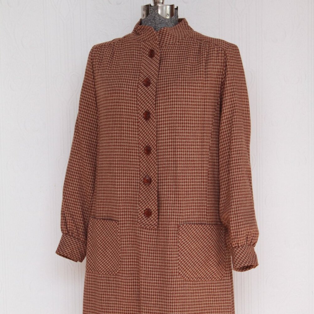 Great 60's Pendleton brown wool tweed dress